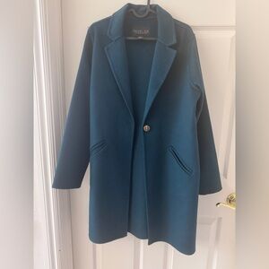 NWOT Rachel Zoe wool blend green teal coat
